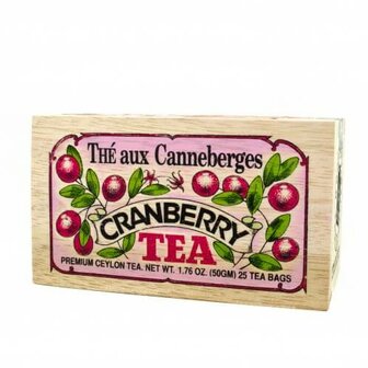 Th&eacute; &agrave; la canneberge (Cranberry) - boite bois - 25 sachets