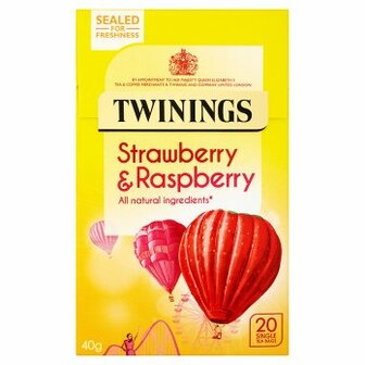 Twinings fraise et framboise, 20Sachets de th&eacute;