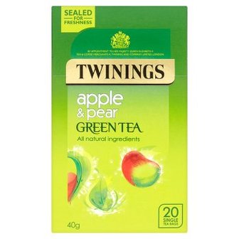 Twinings pommes &amp; poires th&eacute; vert, 20Sachets